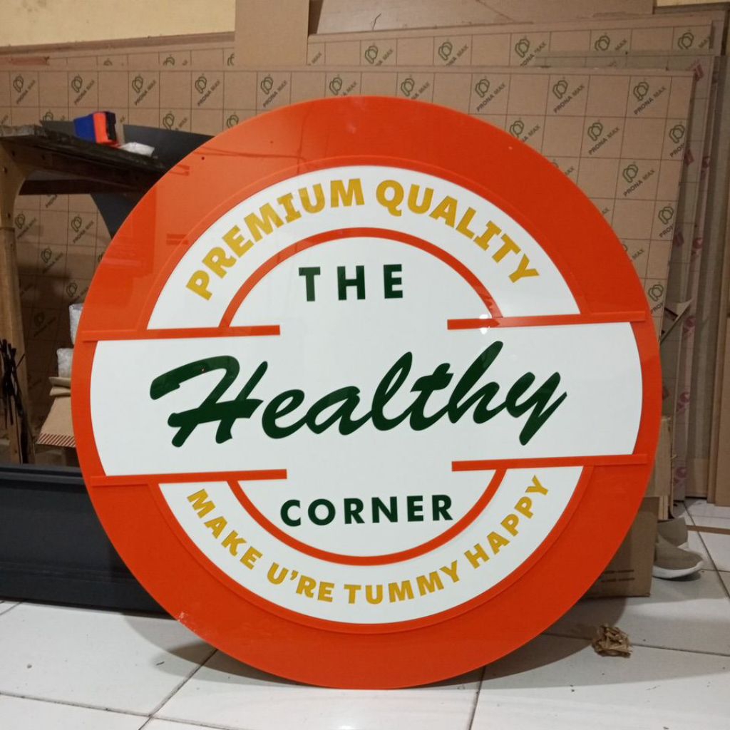 Custom Papan Nama Toko / Logo Perusahaan Indoor Outdoor  Sign In Acrylik Timbul