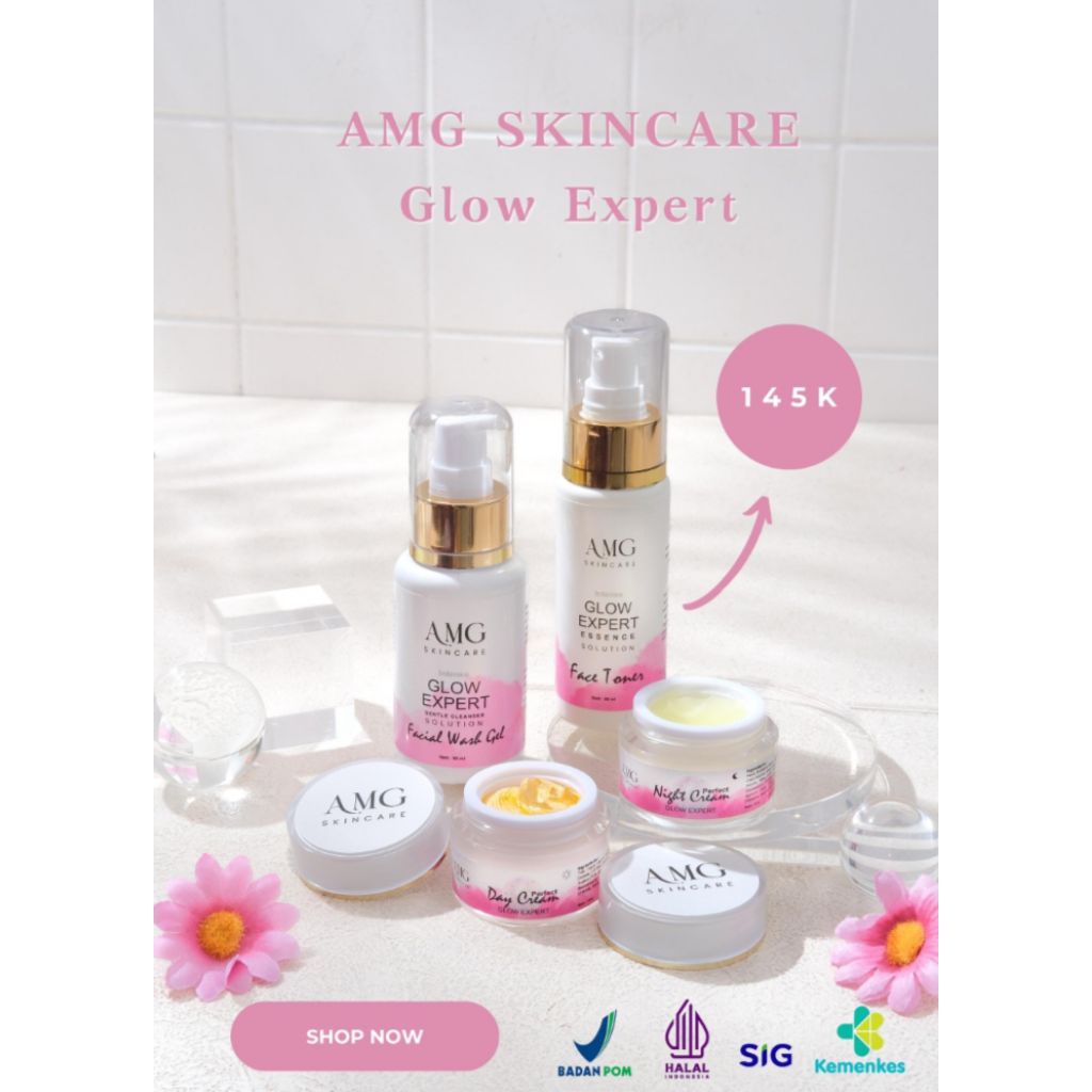 AMG Skincare Paket Glow Expert | Skincare BPOM Aman & Original
