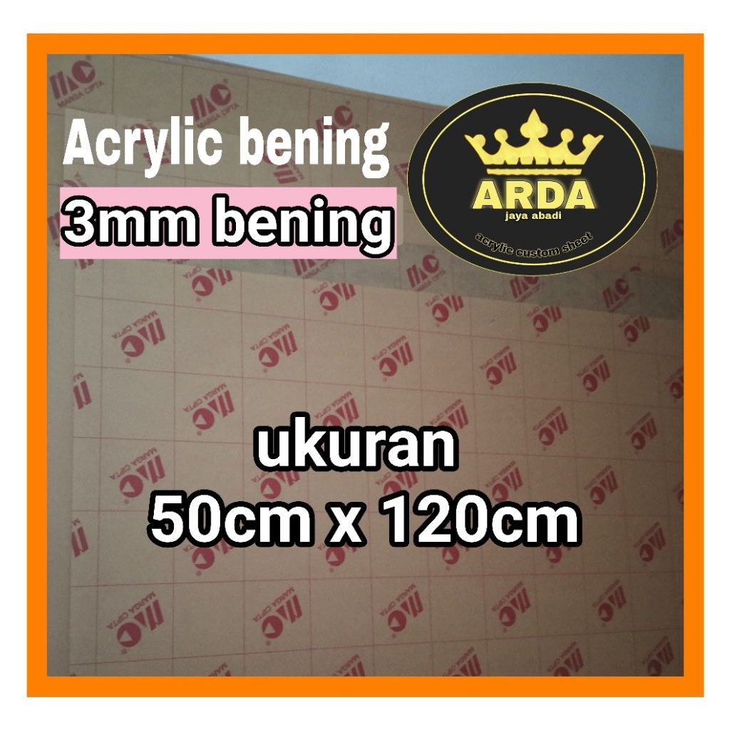 

akrilik 3mm bening 50 x 120 akrilik marga cipta
