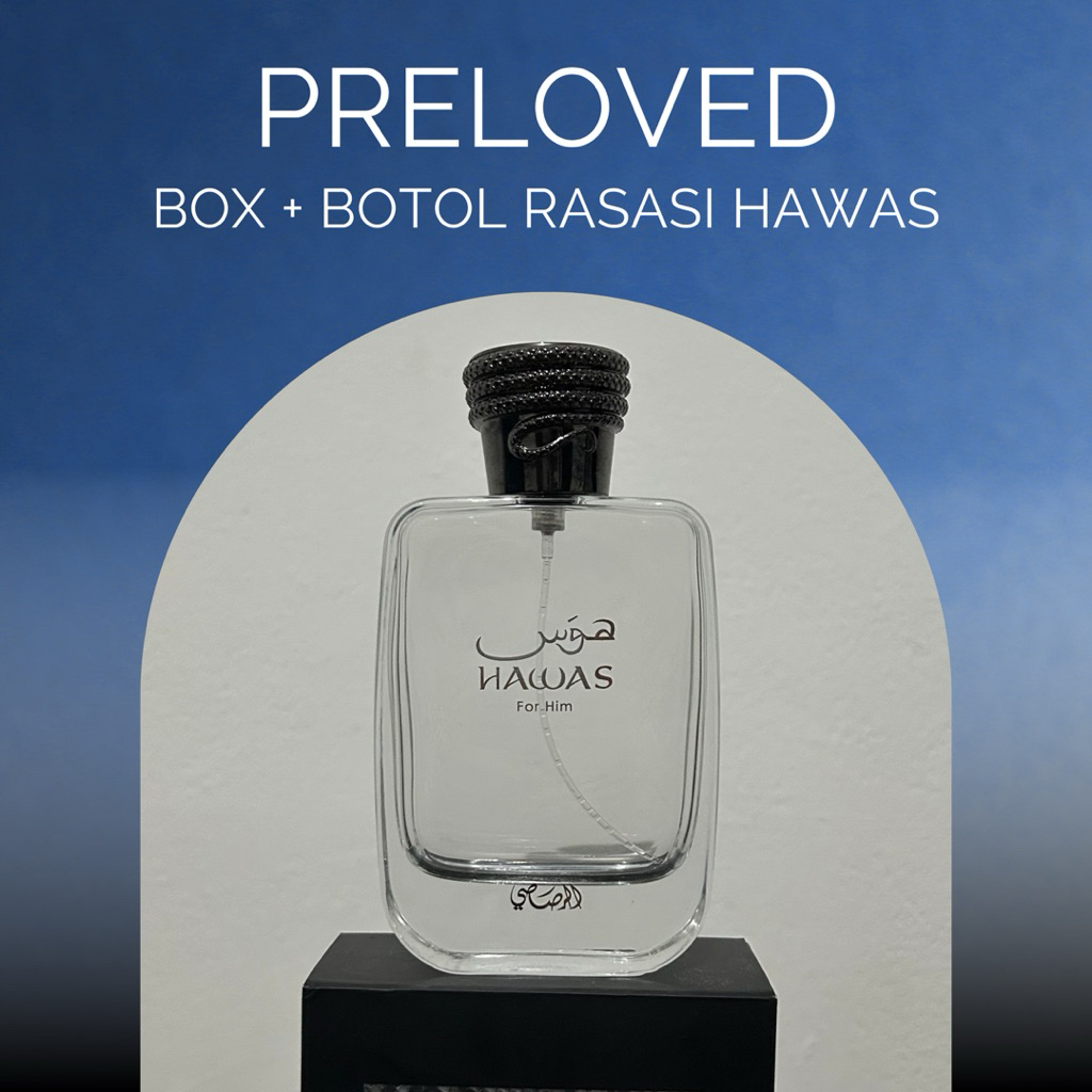 Preloved Botol Kosong Original + Box Rasasi Hawas Him & Lattafa Fakhar Black