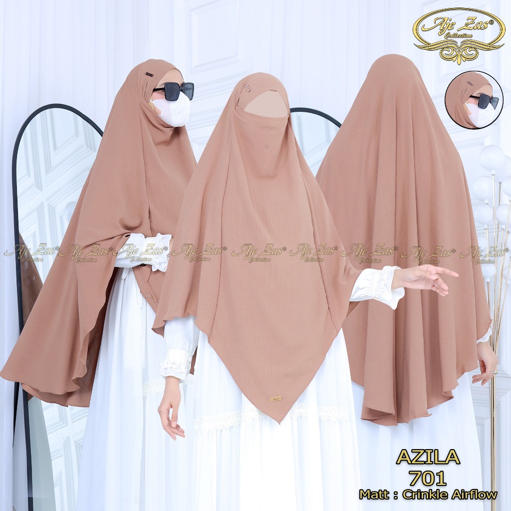 AJE ZAS -Hijab French Khimar Kode-AZILA Matt Crinkle Airflow
