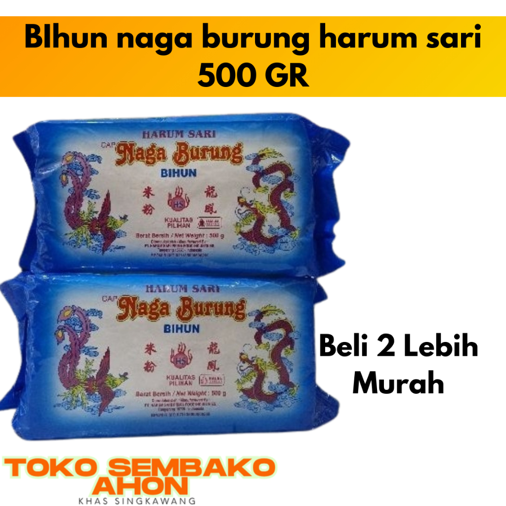 

Bihun Naga Burung Harum Sari 500 gram | Bihun Kering Naga Burung Premium