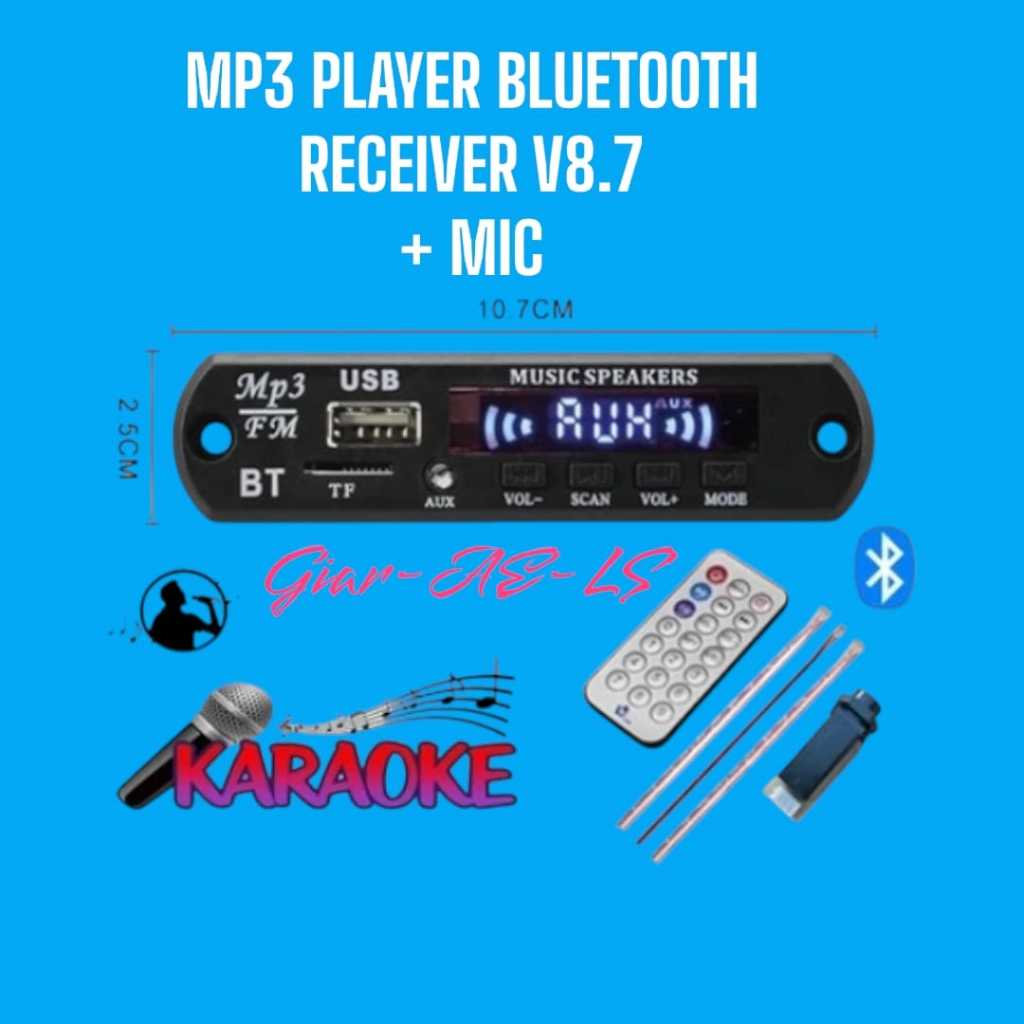 MP3  PLAYER BLUETOOTH RECEIVER + MIC KARAOKE V8.7 BLUETUT MIC
