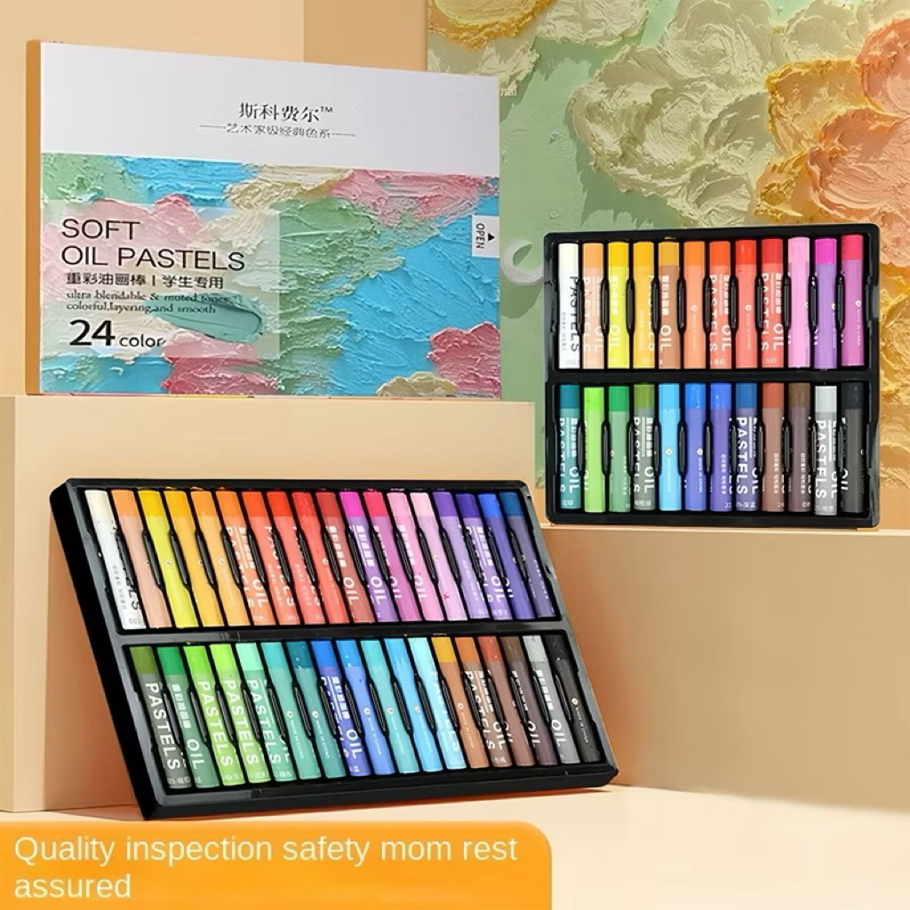 

SOFT OIL PASTELS KRAZNAYA Set Crayon Mini / Krayon 24/36/48 Warna / Oil Pastel Small For Drawing Water Resistant