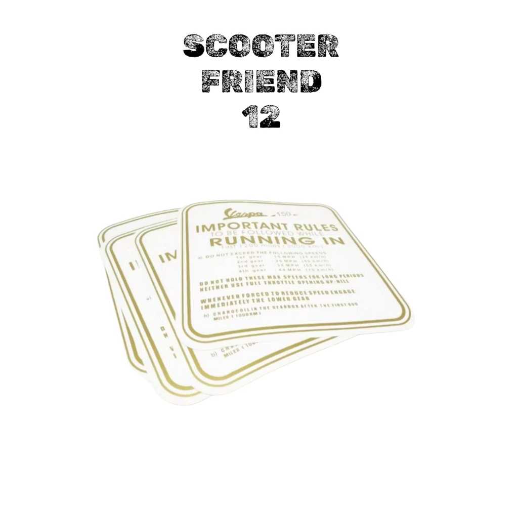 aksesoris sticker running gold vespa 150 super sprint vbb