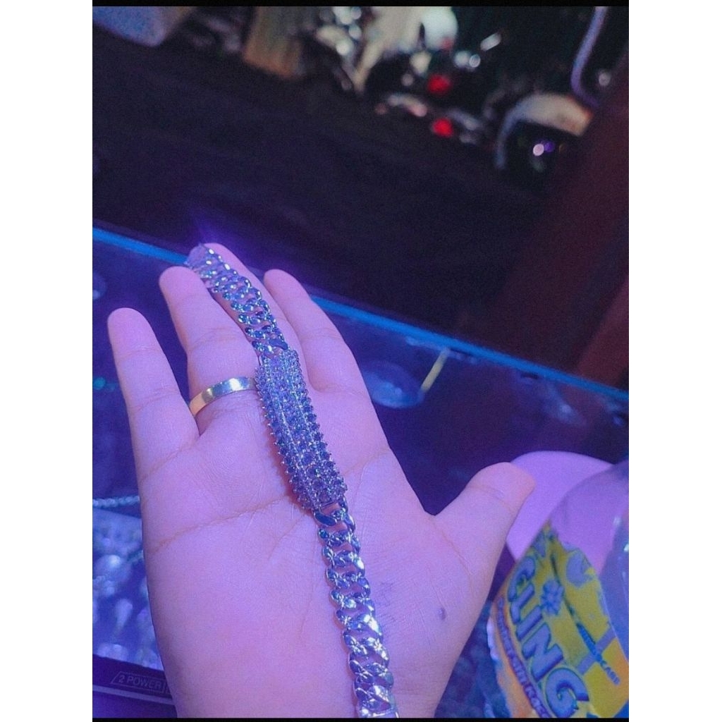 gelang perak plat mata