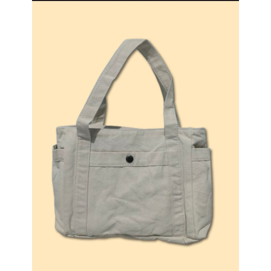 Totebag canvas tas kecil warna putih