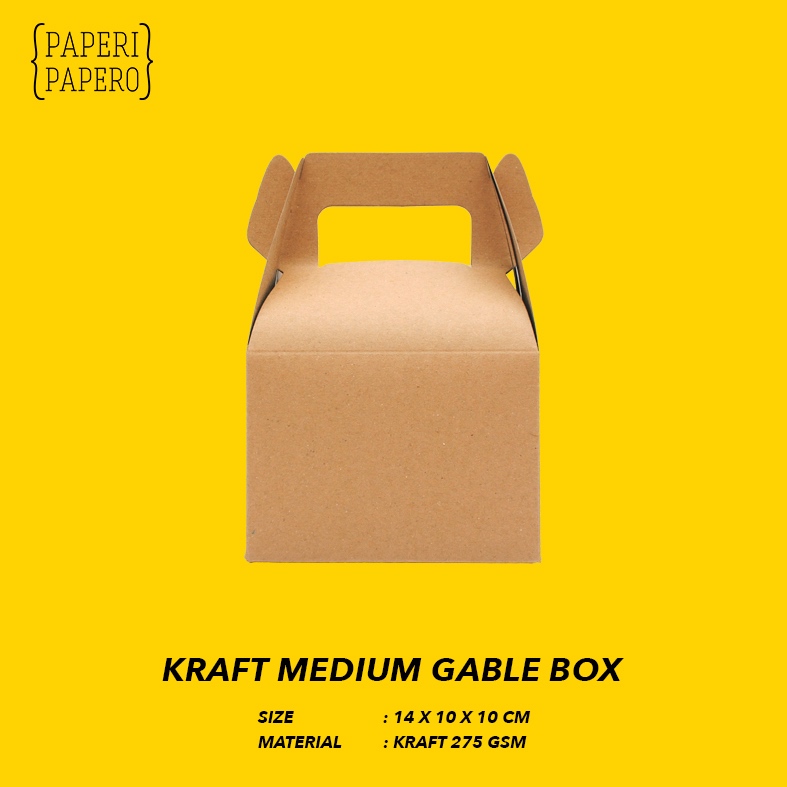 

Medium Kraft Gable Box (14 x 10 x 10.5 cm) - Kotak Birthday Hampers Coklat (1 Pcs)