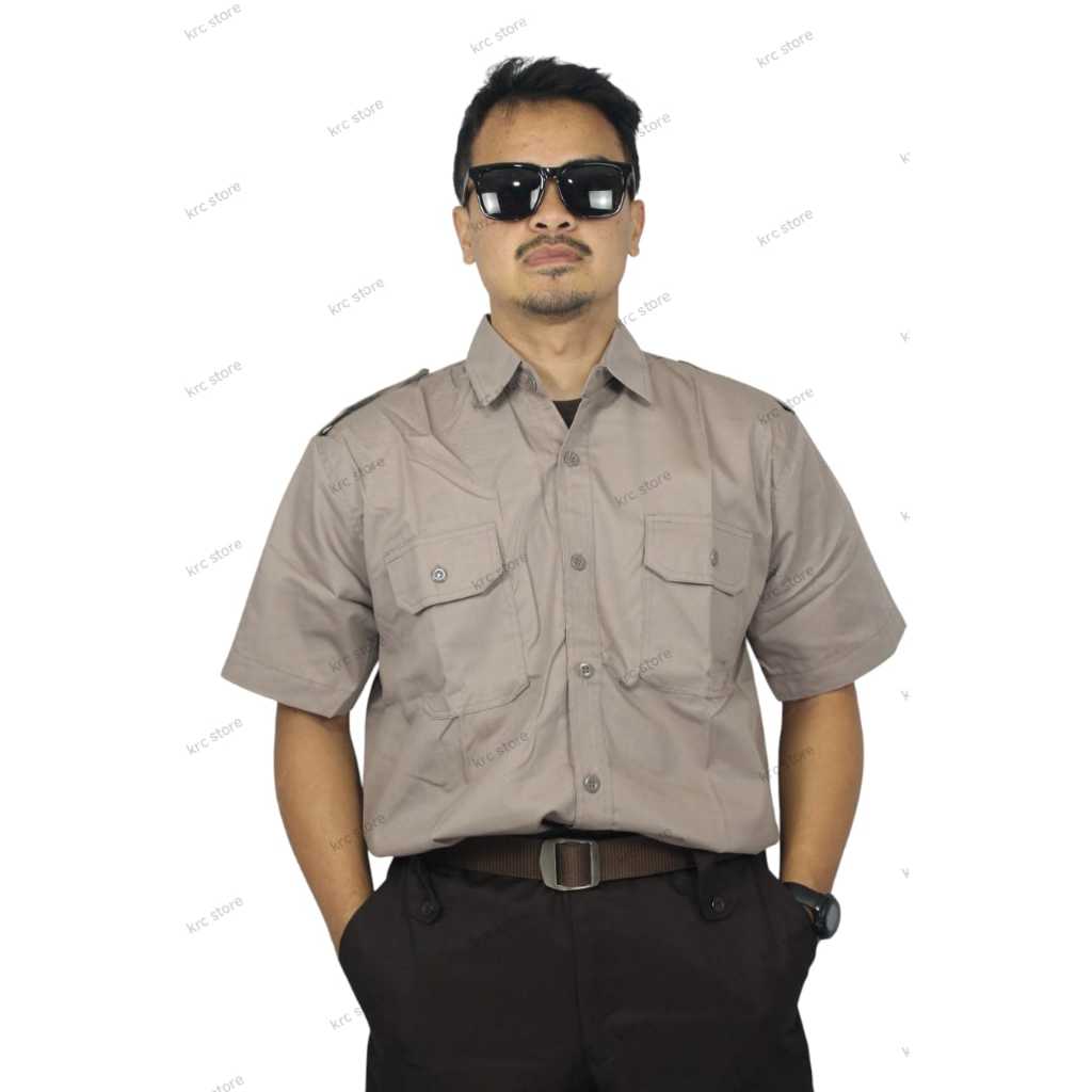 SERAGAM PDH COKLAT SECURITY SATPAM MURAH PROMO COD / Seragam PDH Security Coklat Polis Baru + atribu