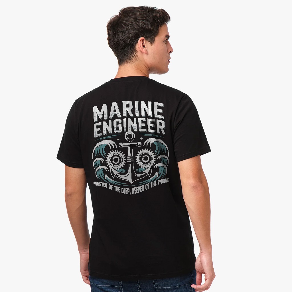 Kaos Marine Engineer - Master of the Deep, Keeper of the Engine | Kaos Teknik Kelautan Lengan Pendek