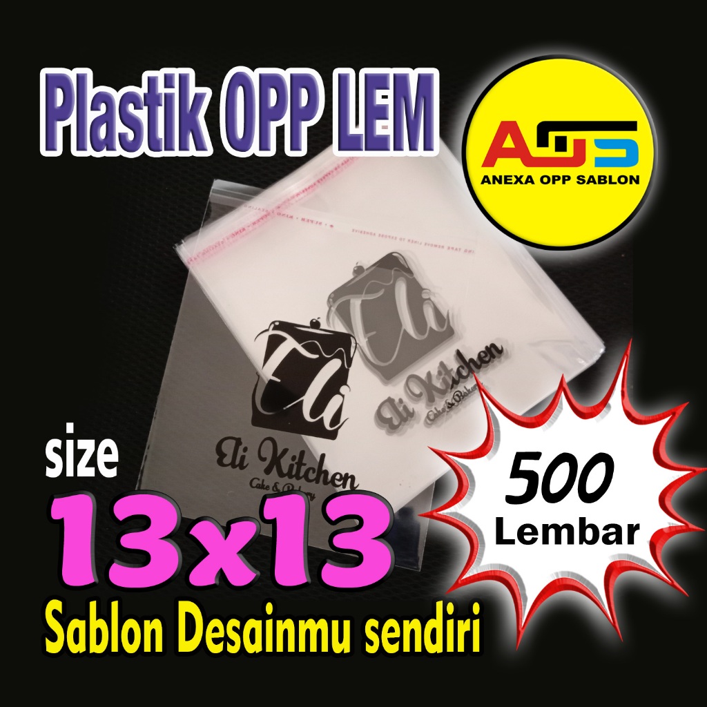 

Plastik OPP 13x13 Tebal, kemasan Roti/Bakery Sablon Custom