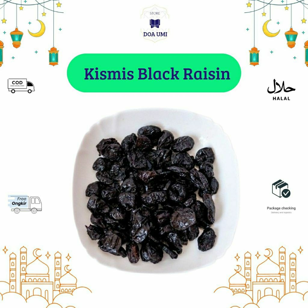 

Kismis Hitam / Black Raisin 10 Gr Untuk Taburan Nasi Kebuli