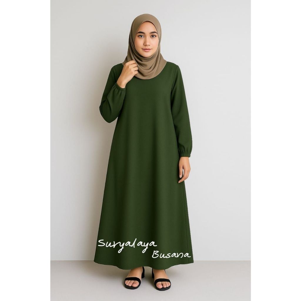 Gamis Grosir Cibaduyut Gamis Wolfis Woolpach S M L XL XXL