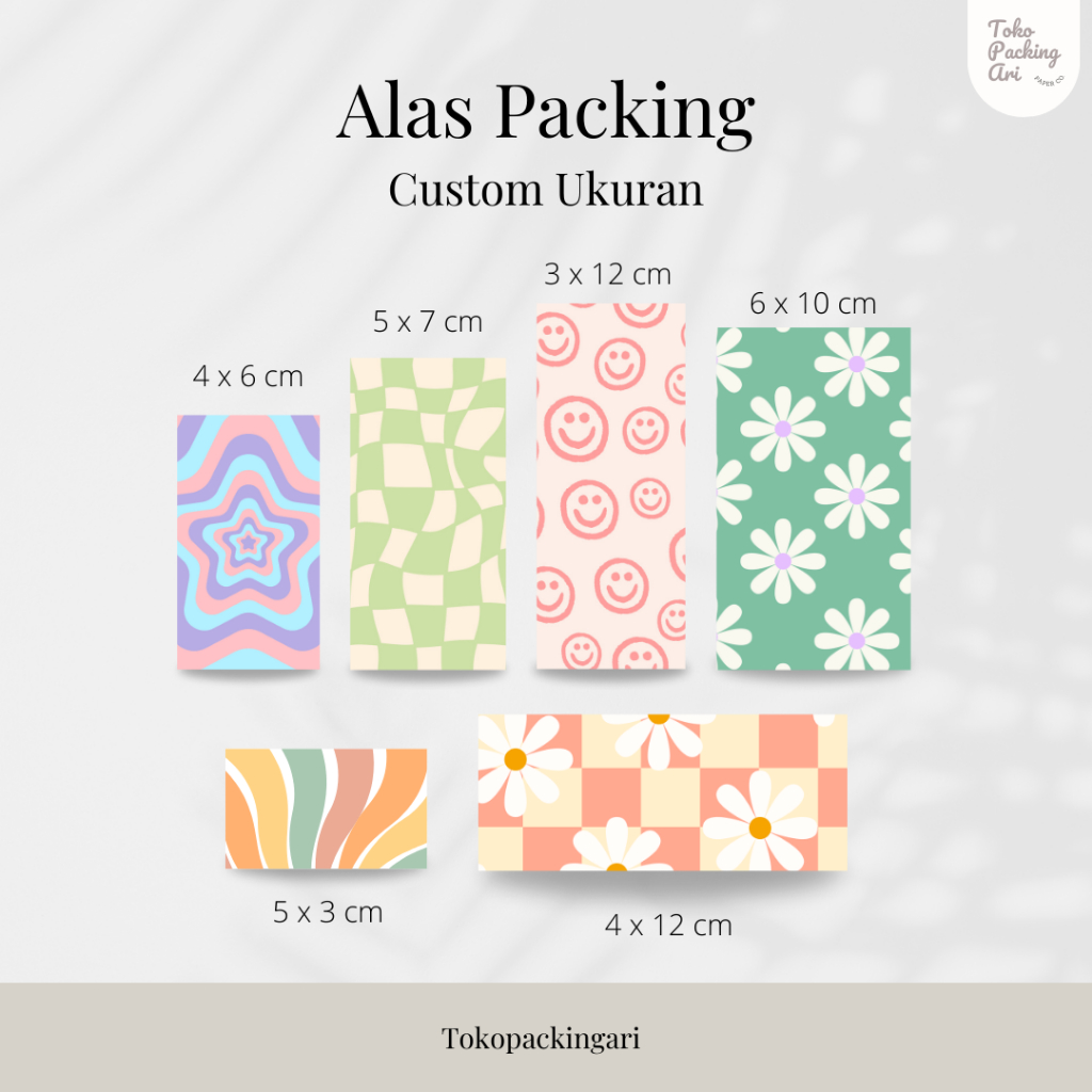 

Alas Packing | Custom Ukuran 2 | Paper Aksesoris | Kertas Dudukan | Cute Paper | Alas Packaging