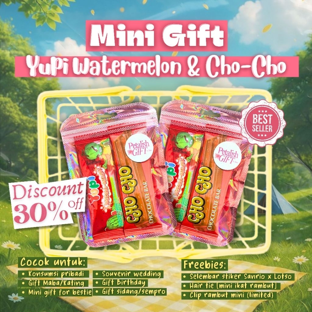 

[MINI GIFT] SNACK YUPI WATERMELON & CHO-CHO | TERMURAH AESTHETIC HOLOGRAM UNTUK GIFT BIRTHDAY, BESTIE, WISUDA, HADIAH, GIFT MABA, GIFT KATING, GIFT KAKEL, GIFT DEKEL, SIDANG, SEMPRO, SOUVERNIR WEDDING
