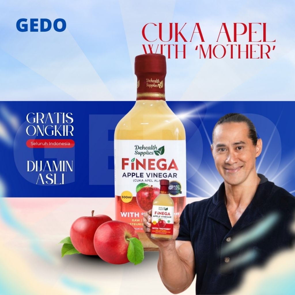 

Cuka Apel Nanas Lemon Finega by Ade Rai Vinega with 1 Liter 500ml 250ml 1000ml Apple Cider Vinegar with mother Vinega Asli Original Dehealth Supplies