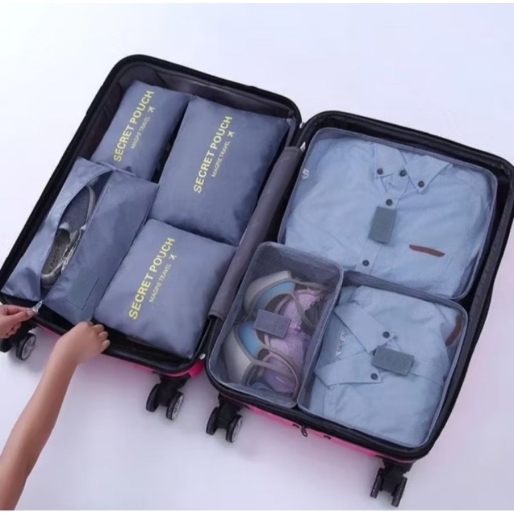 6 In 1 Bag Pouch Travel Set / Travel Laundry Storage