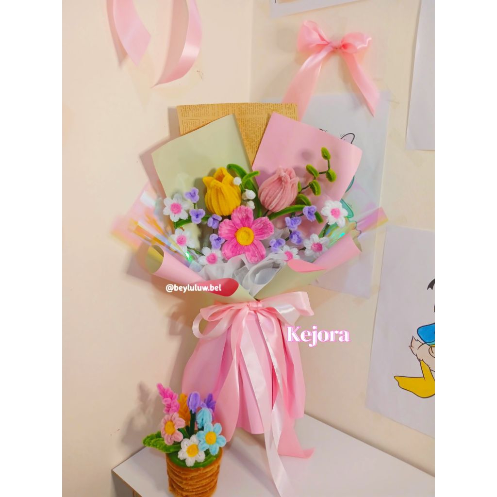 Buket Bunga Kawat Bulu | Buket Kawat Bulu | Buket Wisuda | Buket Bunga