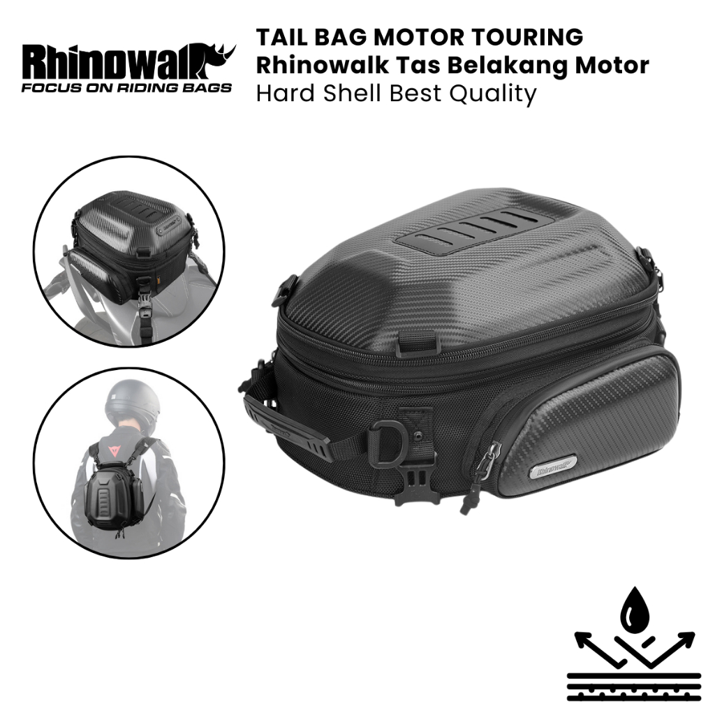 Tail Bag Motor Touring Rhinowalk MTR4001 Tas Belakang Motor Hard Shell