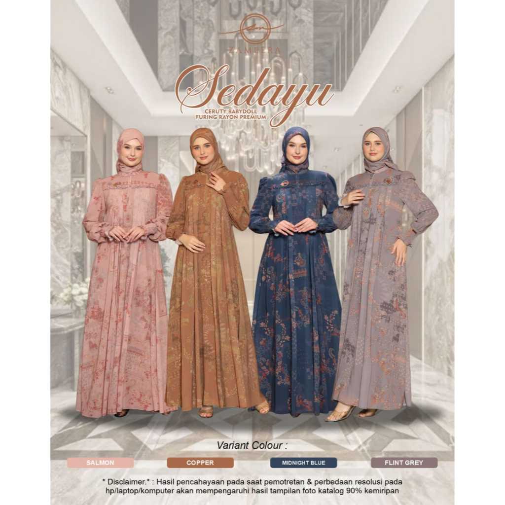 PO SEDAYU FAMSET MOM STYLE B by Zameera Ori Terbaru, Gamis Motif, Gamis Ceruty Babydoll Premium, Gam