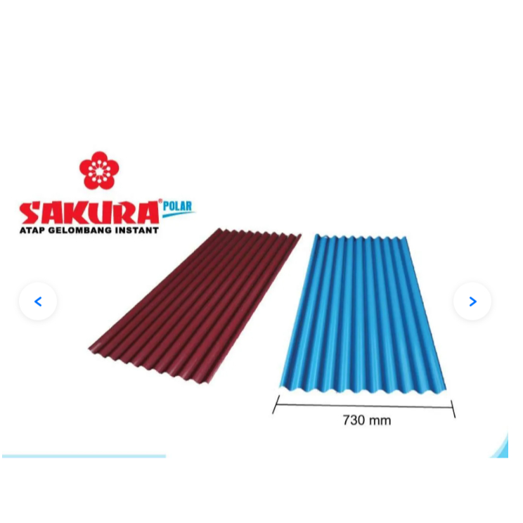 Seng Gelombang Sakura Mx Polar (180cm x 73cm x 0.30mm) warna Biru & Maroon ( Silakan tanyakan stok t