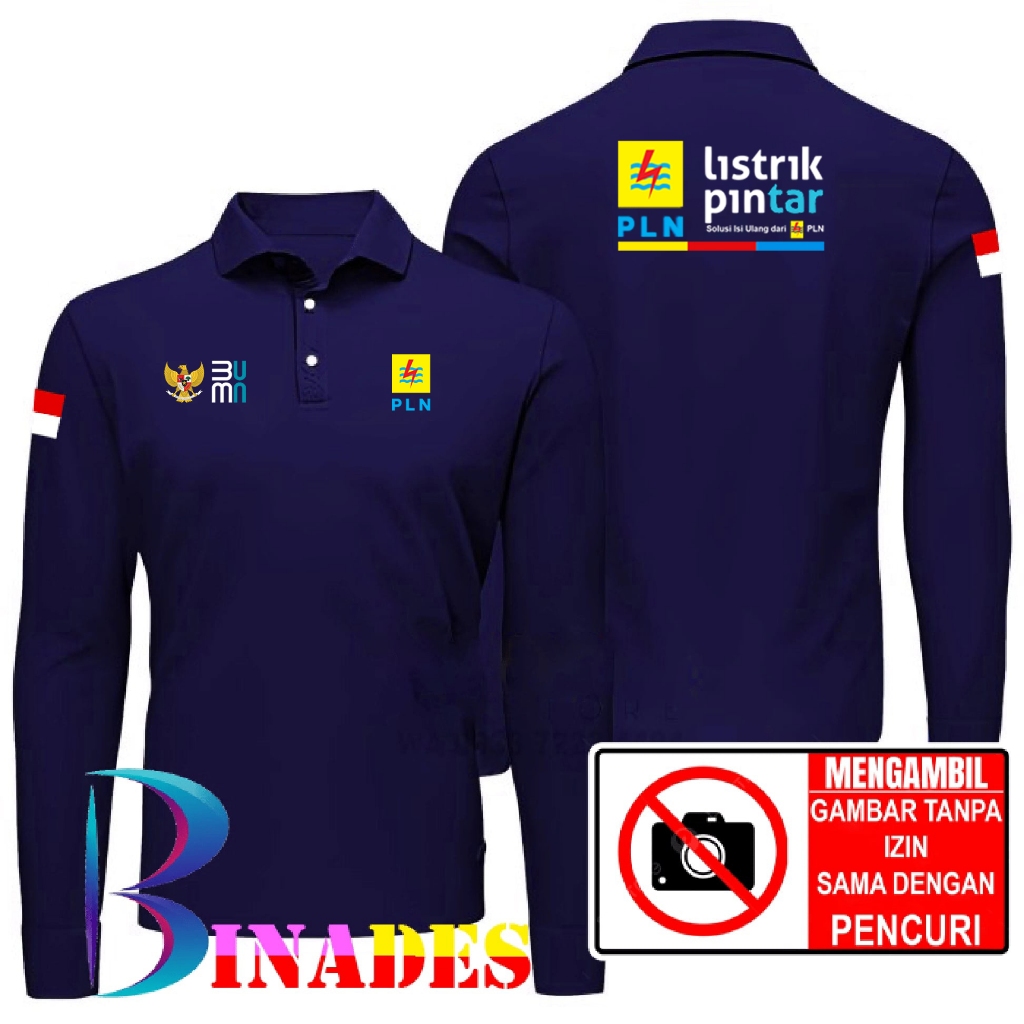 Jual Baju Kaos Kerah model Baju Tshirts Kerah PLN LISTRIK PINTAR dan LOGO PLN BUMN - BAJU PLN LISTRI