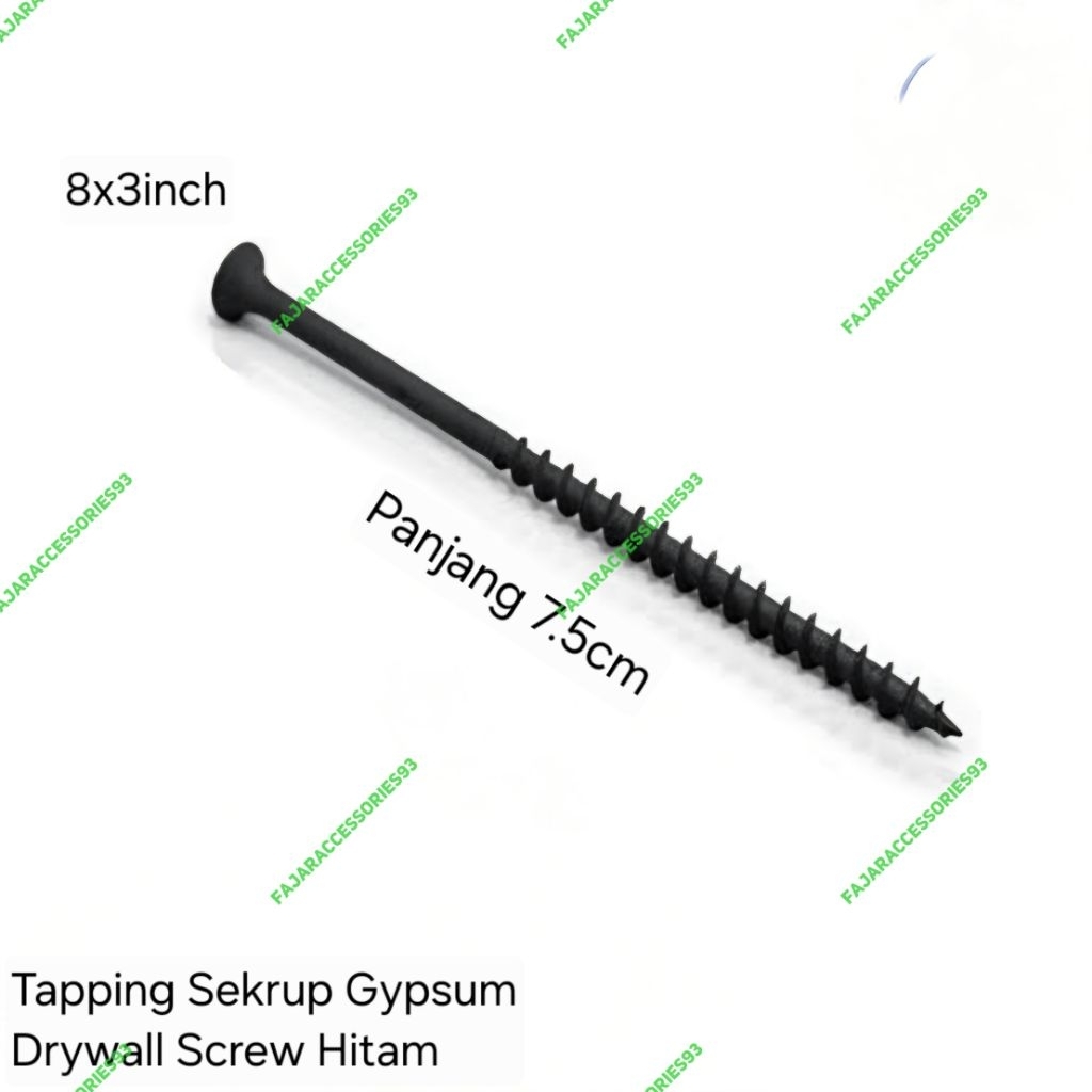 Sekrup Drywall Gypsum 8x3" (7.5cm)/ Isi 500pcs