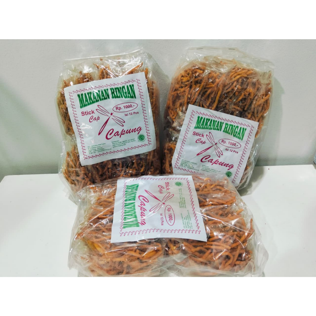

Kerupuk stick capung cemilan pedas asin 1 pack isi 12 pcs