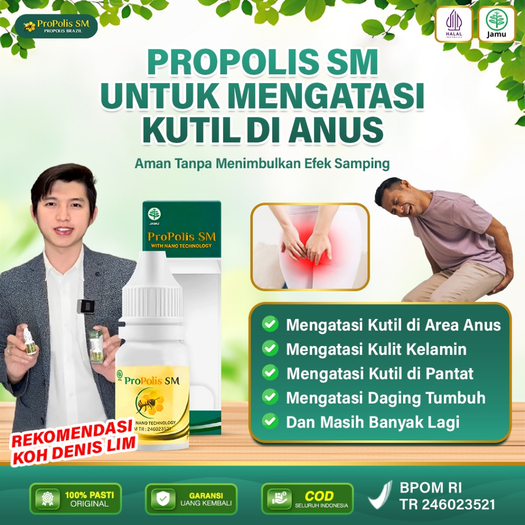 Propolis SM - Obat Kutil Lubang Anus - Obat Tetes / Oles Kutil Di Anus - Penghilang Kutil Kelamin Pr