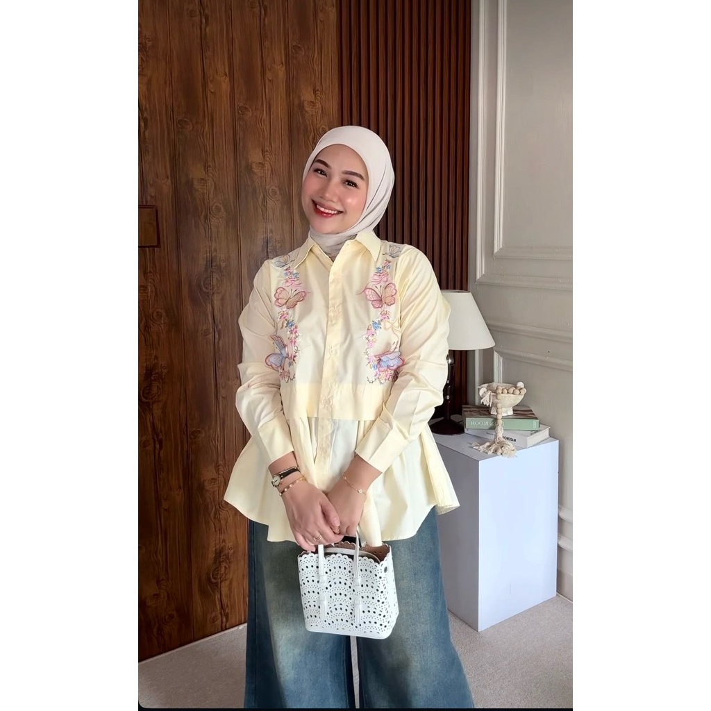 BLOUSE PUTIH / BLOUSE BORDIR / BLOUSE KATUN / BLOUSE KATUN POPLIN / KEMEJA BORDIR / BLOUSE KOREA / B
