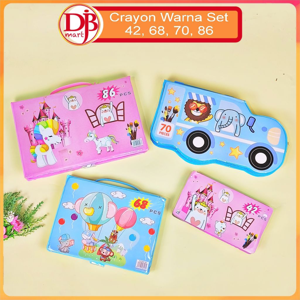 

DJB - Art Set – Crayon, Pensil Warna, Cat Air & Kuas Lengkap (42/68/70/86 pcs)
