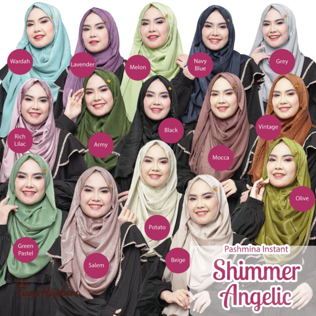 Hijab instan pesta tanpa pentul shimmer angelic - pashmina instan  Lembut Muslim Kekinian