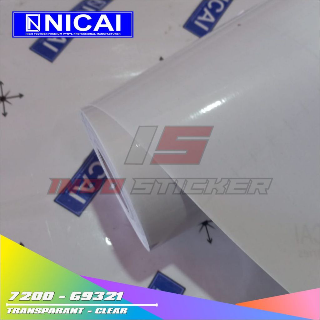 Stiker Skotlet Transparan Kertas NICAI Putih 7300 Transparan Putih Glossy [ROLL]