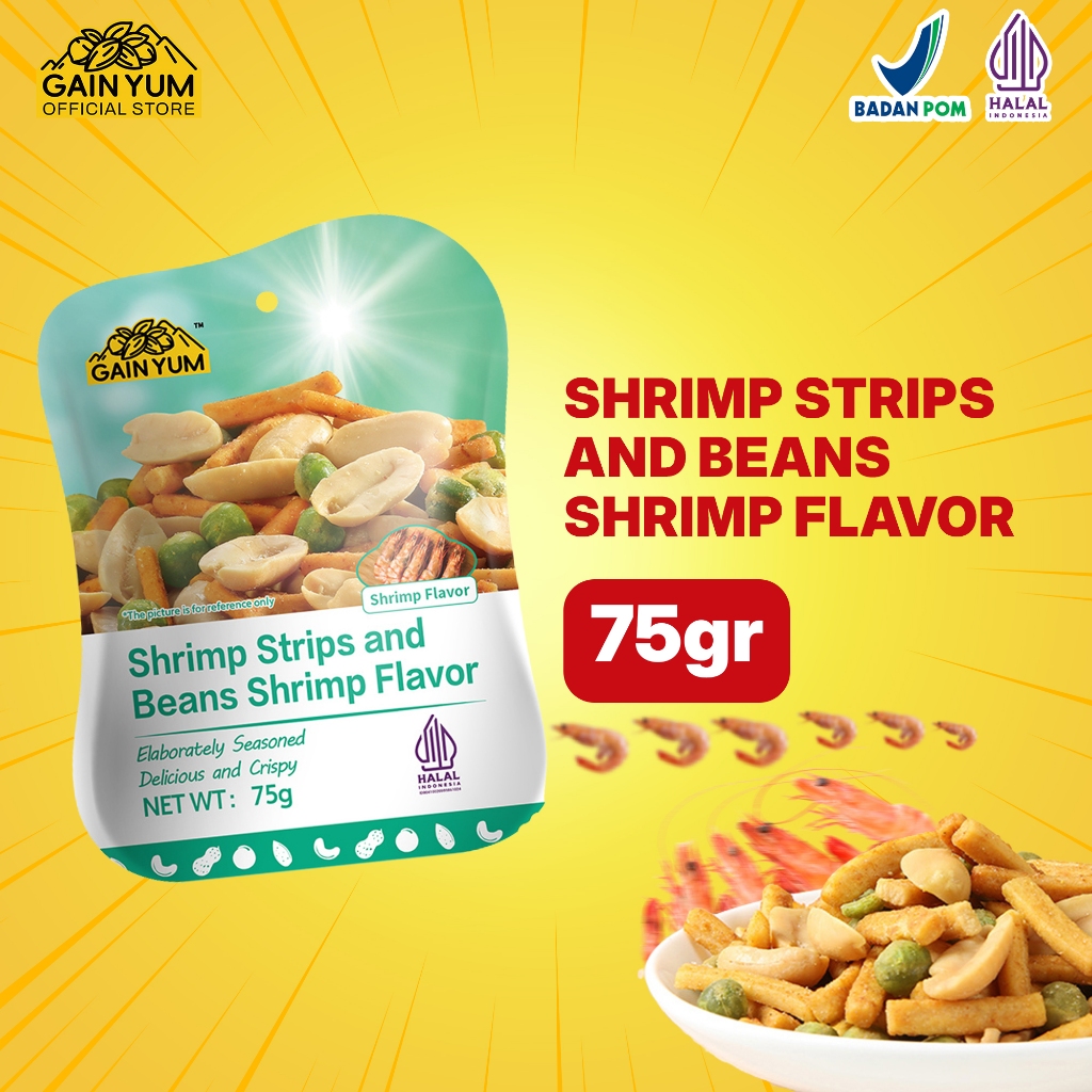 

Gain Yum - Kacang Mix Shrimp Strips and Beans Shrimp Flavor 75G