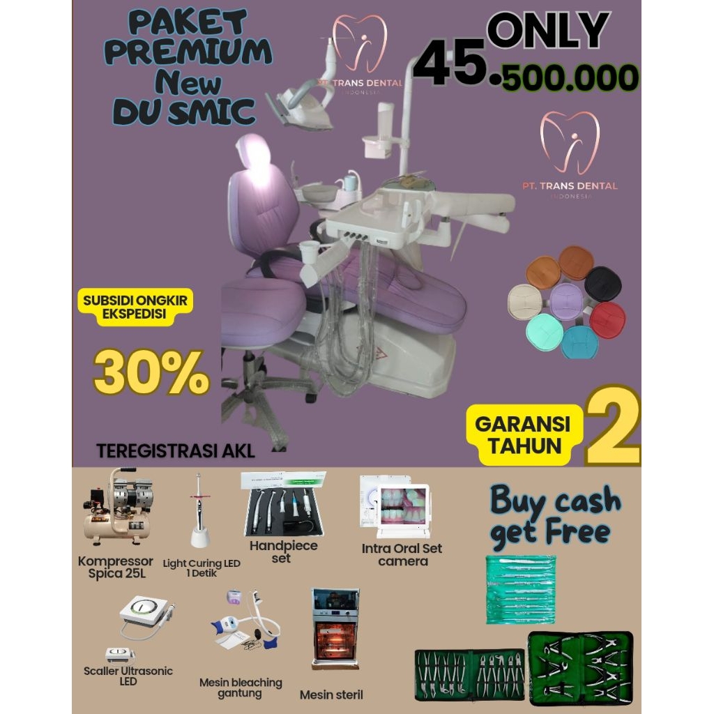 NEW DENTAL UNIT SMIC PAKET PREMIUM SUPER KOMPLETE TEREGISTRASI AKL/NEW DENTAL UNIT MURAH