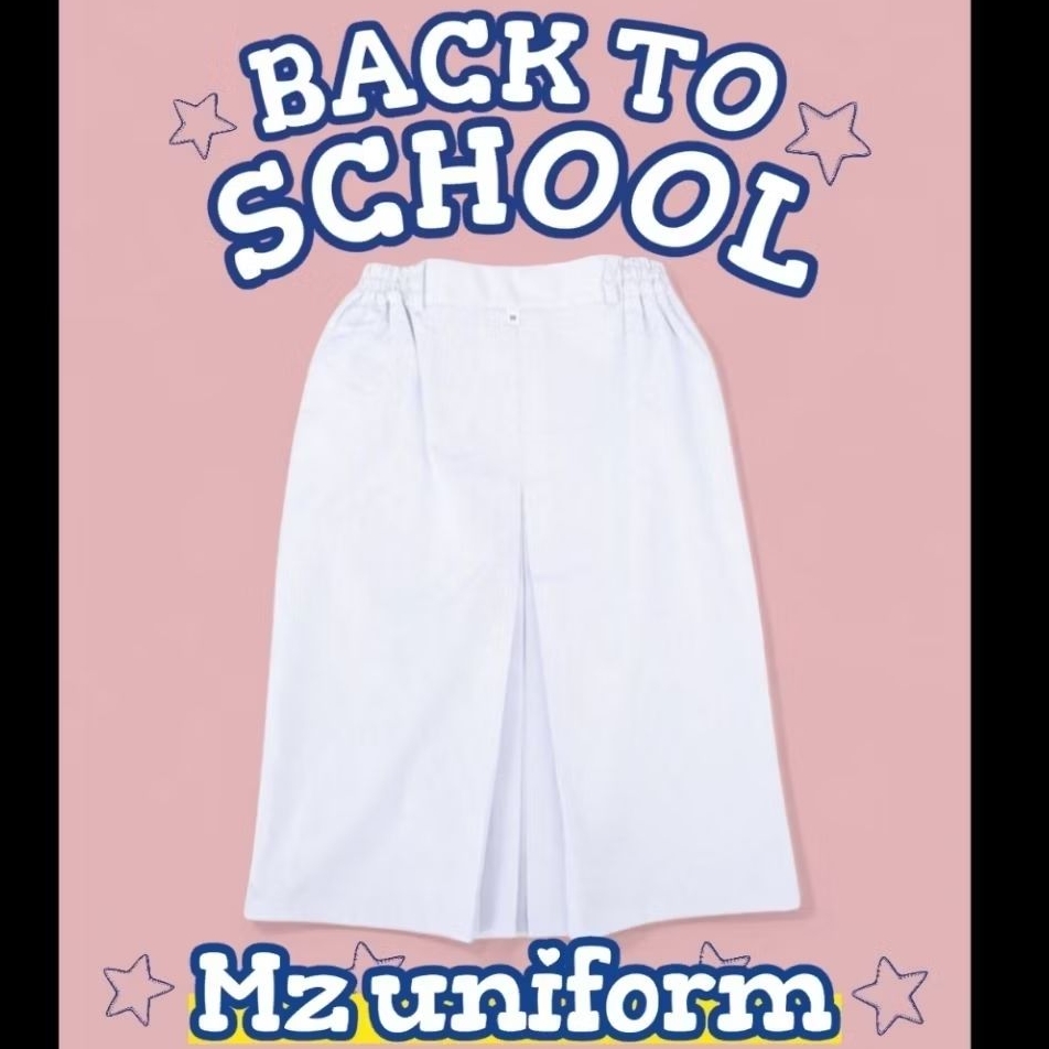 Rok Putih SMA pendek / Rok Putih SMA Span Pendek Pinggang KARET