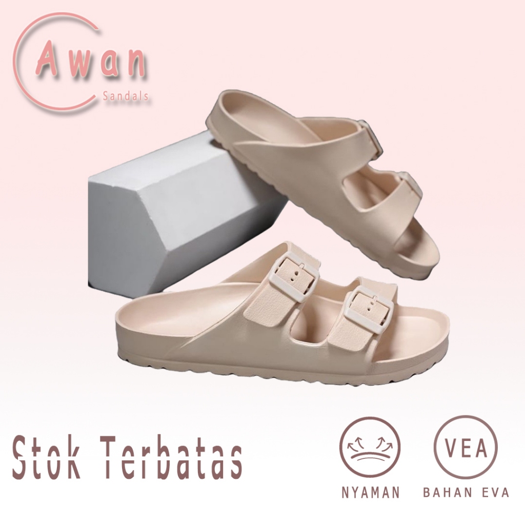 Sandal Slip On Sendal Polos Bahan Lembut Sandal Karet Wanita Sandal Wanita  Korean Style
