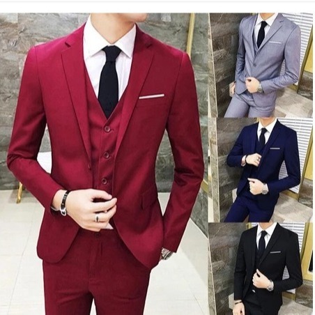 3 In 1 Setelan Jas Pria Stelan Jas Pria Set Jas Pria Setelan Jas Pria Formal Set Jas Set Blazer Pria