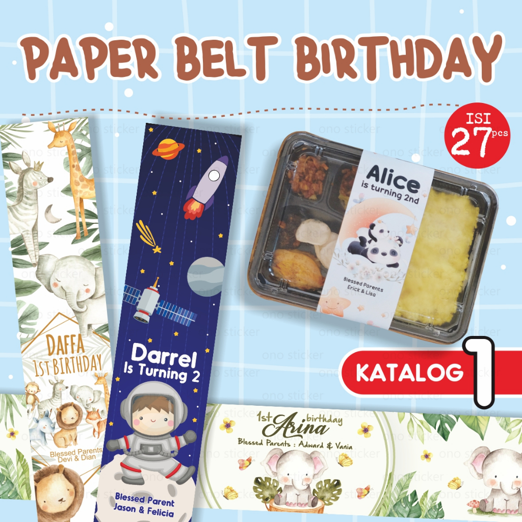 

Paperbelt ulang tahun bento nasi kotak stiker