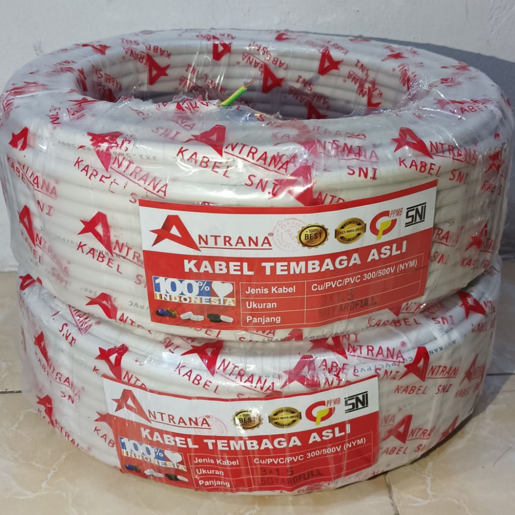 Sale PER 5 METER Kabel NYM 3x1,5 ANTRANA / Kabel NYM Kabel Tembaga SNI