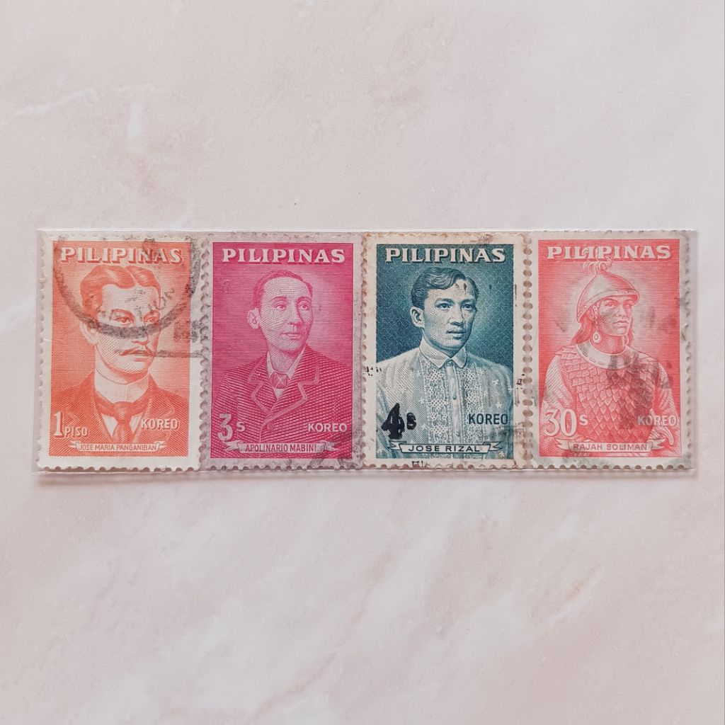(AB) Perangko Filipina Famous Filipinos (1962-1969) Set 4 pcs Used
