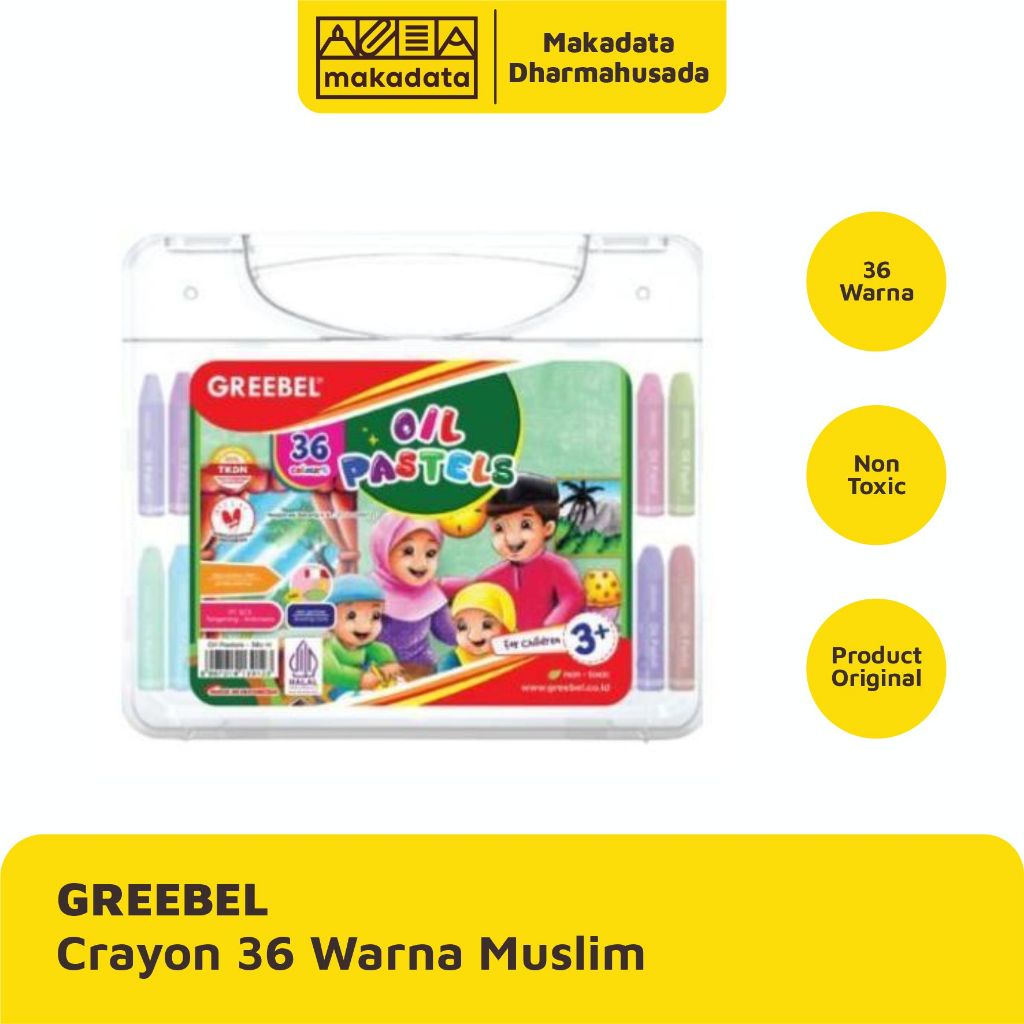 

CRAYON | KRAYON | OIL PASTEL GREEBEL ISI 36 WARNA MUSLIM