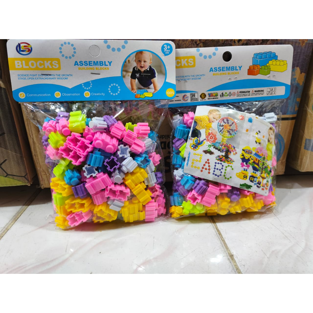 LB 4 Mainan Edukasi Anak anak Lego Block Isi Banyak/ Assembly Building Blocks Puzzel Creative LB 4//