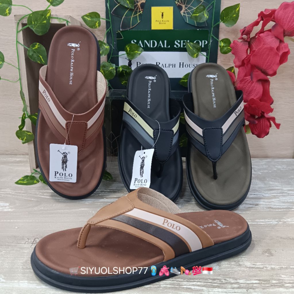 【Bisa COD/100% Original/Art FRODO 01】Sandal Pria POLO RALPH HOUSE/Sandal Casual Pria/Sandal Slide/Sa