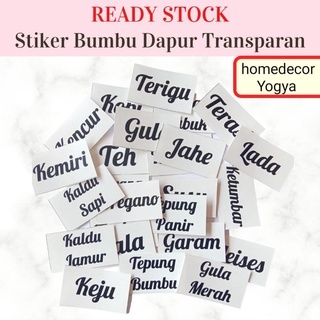 

Stiker Toples Nama Bumbu Dapur Transparan Sticker Kitchen Label Penanda Murah Hiasandindingunik