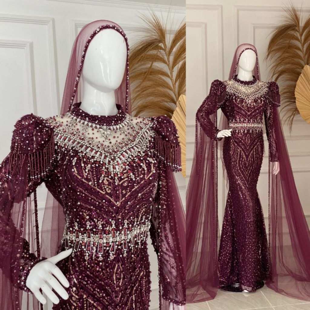 Gaun pengantin model slim - Slim dress luxury - slim dress Pengantin  - gaun pengantin ekor cheongsa