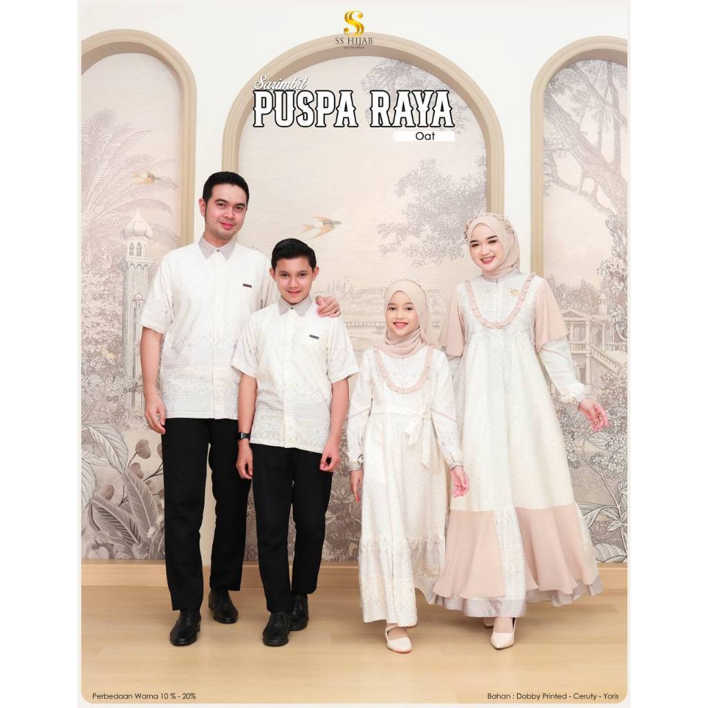[PO s/d 5 September] SARIMBIT PUSPA RAYA 'OAT' BY SS HIJAB - Family set - Family series 2026 - Sarim