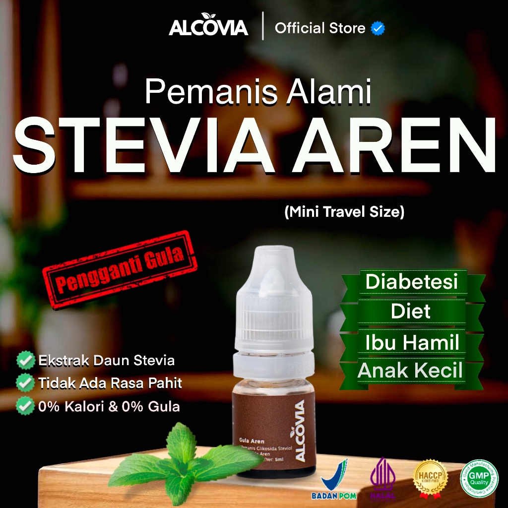 

Alcovia Stevia Aren Tetes Pemanis Alami Pengganti Gula - 5ml