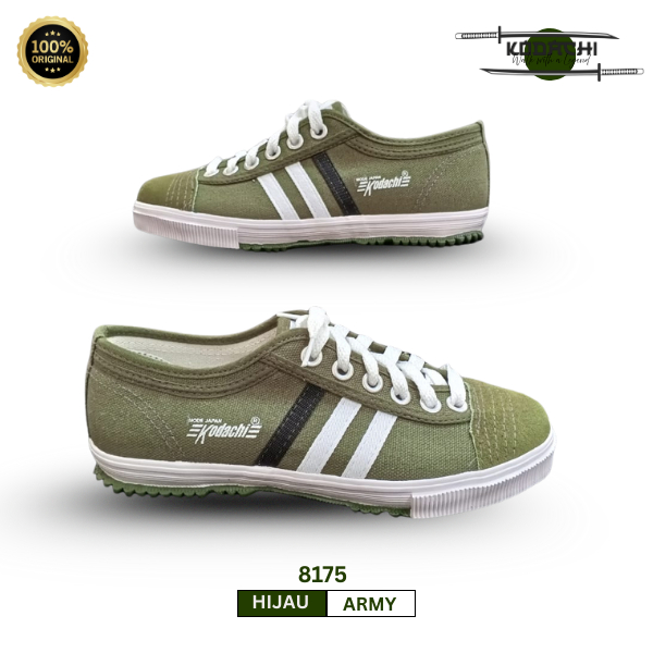 100% ORIGINAL Sepatu Kodachi 8175 Hijau Army – Sepatu Sneakers/ Olahraga/ Kasual Pria Wanita Unisex