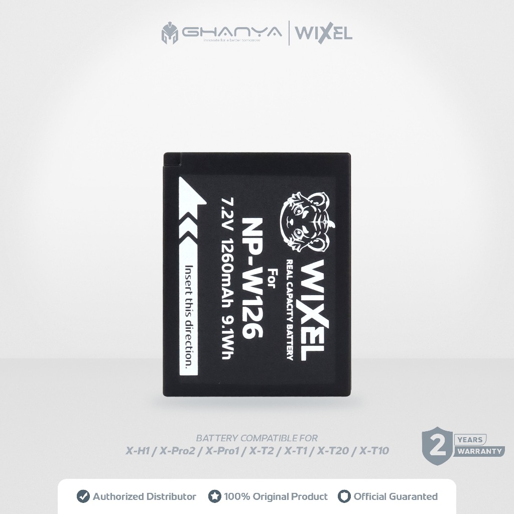 WIXEL Baterai Kamera NP-W126 for Fujifilm X-M5 / X-Pro1 / X-Pro2 / X-T1 / X-T2 / X-T3 / X-T10 / X-T2